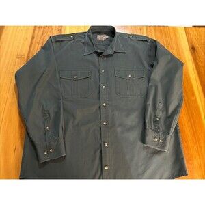 Cabelas Safari Series Button Up Shirt. XL Tall. Long Sleeve. Forest Green